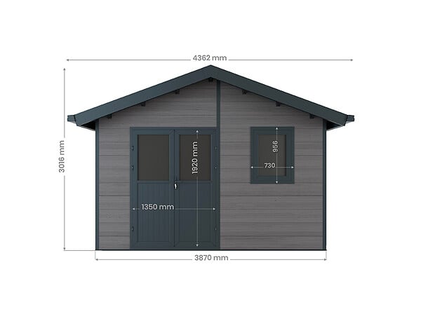 DIRECT-ABRIS - Abri de Jardin Composite ISORA - 12m2 Gris - Cabane Atelier / Abri Velo - large