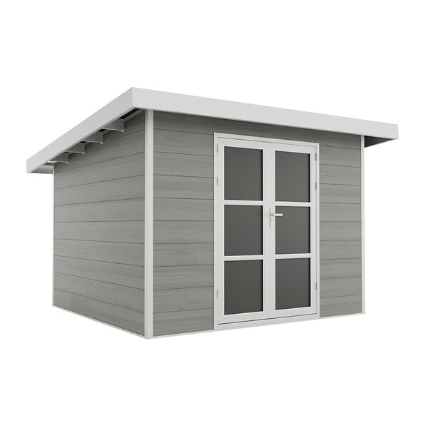 DIRECT-ABRIS - Abri de Jardin Composite ALMA - 9m2 Gris clair - Cabane de Jardin - large
