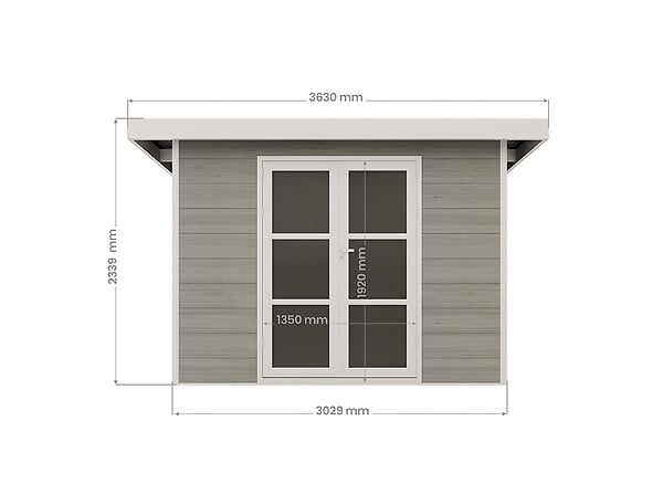 DIRECT-ABRIS - Abri de Jardin Composite ALMA - 9m2 Gris clair - Cabane de Jardin - large