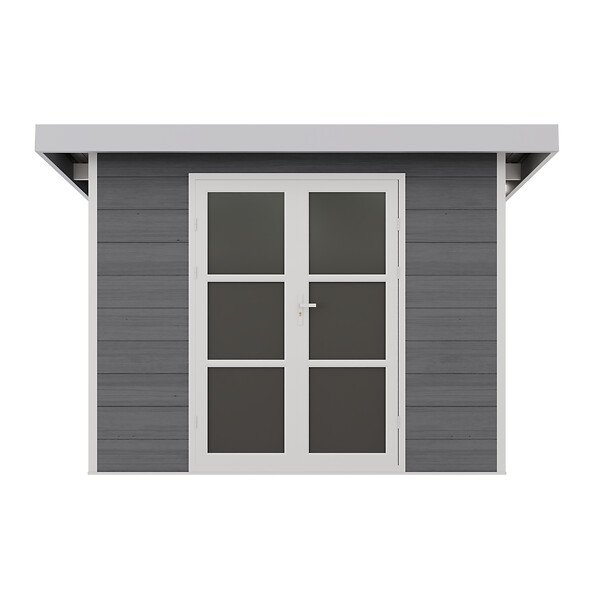 DIRECT-ABRIS - Abri de Jardin Composite ALMA - 7m2 - Gris/blanc - Cabane de jardin - large