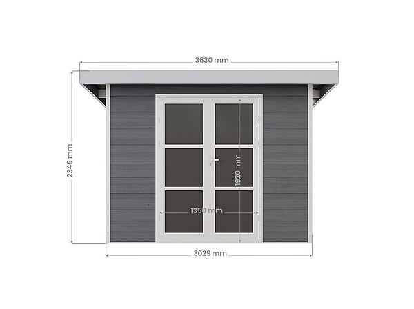 DIRECT-ABRIS - Abri de Jardin Composite ALMA - 7m2 - Gris/blanc - Cabane de jardin - large