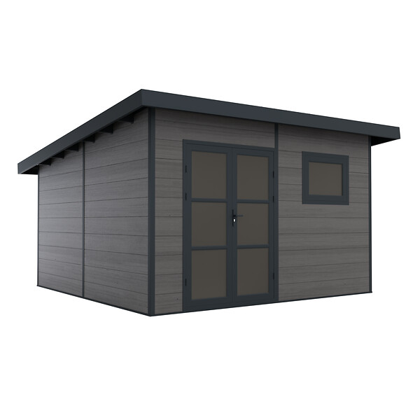DIRECT-ABRIS - Abri de Jardin Composite ALMA - 15m2 Gris - Cabane de Jardin - large