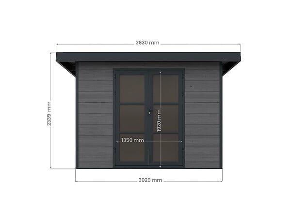DIRECT-ABRIS - Abri de Jardin Composite ALMA - 9m2 Gris - Cabane de Jardin - large