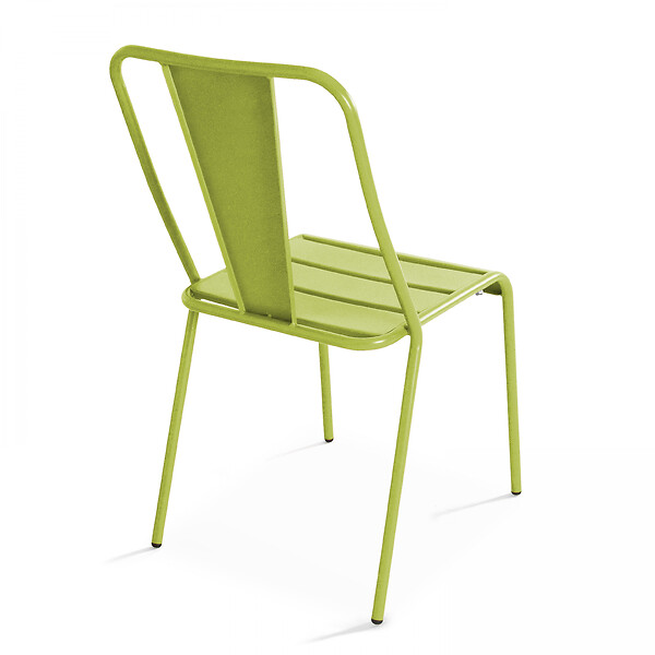 OVIALA - Chaise de jardin en métal vert - Dieppe - large