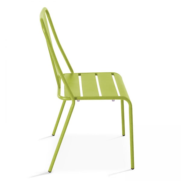 OVIALA - Chaise de jardin en métal vert - Dieppe - large