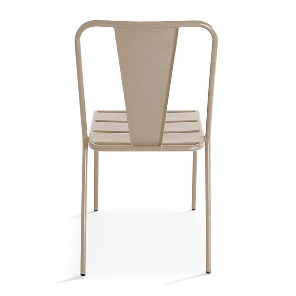 OVIALA - Chaise de jardin bistrot en métal taupe - Dieppe - large