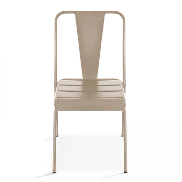 OVIALA - Chaise de jardin bistrot en métal taupe - Dieppe - large