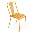OVIALA - Chaise de jardin bistrot en métal jaune - Dieppe - vignette