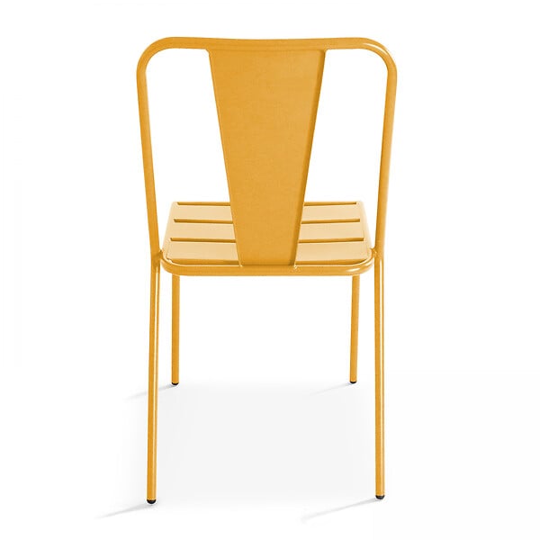 OVIALA - Chaise de jardin bistrot en métal jaune - Dieppe - large