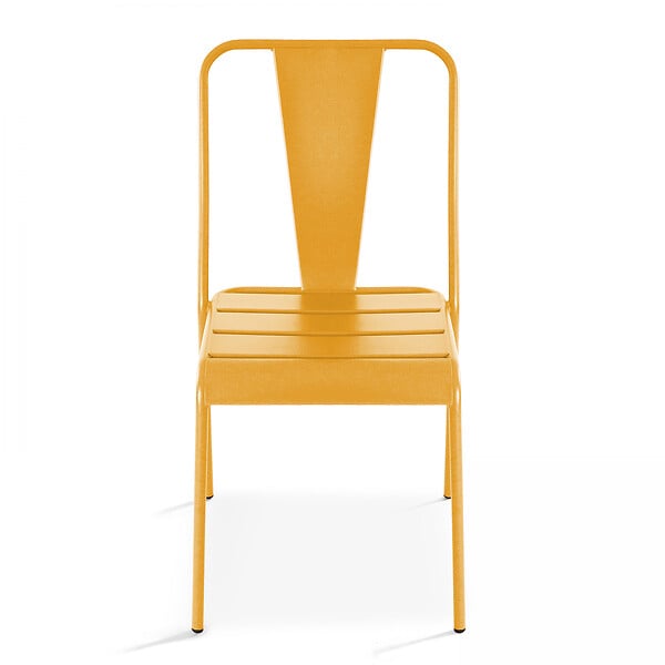 OVIALA - Chaise de jardin bistrot en métal jaune - Dieppe - large