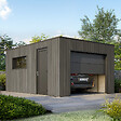 DIRECT-ABRIS - Garage Composite SILVERSTONE - Bardage Couleur Ardoise - Surface : 20m2 - Porte Sectionnelle Motorisée - 2 télécommandes - Double Vitrage - vignette