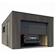 DIRECT-ABRIS - Garage Composite SILVERSTONE - Bardage Couleur Ardoise - Surface : 20m2 - Porte Sectionnelle Motorisée - 2 télécommandes - Double Vitrage - vignette