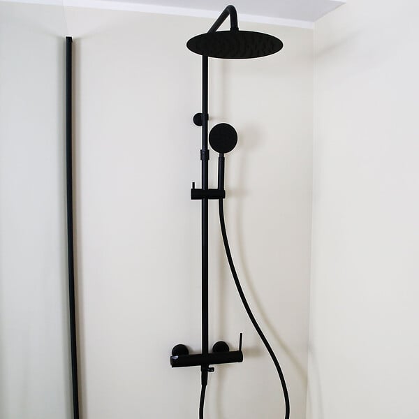 ESSEBAGNO - Lollipop II colonne de douche mécanique noire mat 250 - large