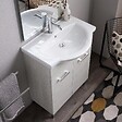 KIAMAMI VALENTINA - Armoire De Salle De Bains De 65 Cm En Chêne Blanc, À Poser Au Sol | Rimini - vignette