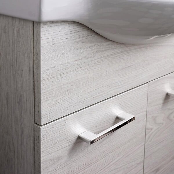 KIAMAMI VALENTINA - Armoire De Salle De Bains De 65 Cm En Chêne Blanc, À Poser Au Sol | Rimini - large