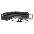HESPERIDE - Salon d'angle de jardin "Allure" graphite 5 places en aluminium et polyester - vignette