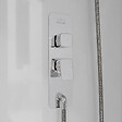 AURLANE - Cabine de Douche 1/4 de cercle 90x90x200/230cm Effet Bois et Fonds Blancs - Receveur Bas - vignette
