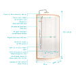 AURLANE - Cabine de Douche 1/4 de cercle 90x90x200/230cm Effet Bois et Fonds Blancs - Receveur Bas - vignette