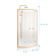 AURLANE - Cabine de Douche 1/4 de cercle 90x90x200/230cm Effet Bois et Fonds Blancs - Receveur Bas - vignette