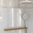 AURLANE - Cabine de Douche 1/4 de cercle 90x90x200/230cm Effet Bois et Fonds Blancs - Receveur Bas - vignette