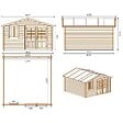 ALTANKA - Abri de jardin en bois - 16m2 - 4x4m - Ep. 28mm - Couleur: naturel - DOM130 - vignette