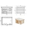ALTANKA - Abri de jardin en bois - 12m2 - 4x3m - Traité - Ep. 40mm - Couleur: vert - DOM717 - vignette