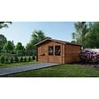 ALTANKA - Abri de jardin en bois - 16m2 - 4x4m - Traité - Ep. 28mm - Couleur: marron - DOM181 - vignette