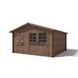 ALTANKA - Abri de jardin en bois - 16m2 - 4x4m - Traité - Ep. 28mm - Couleur: marron - DOM181 - vignette