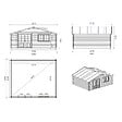 ALTANKA - Abri de jardin en bois - 30m2 - 6x5m - Ep. 40mm - Couleur: naturel - DOM748 - vignette