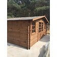 ALTANKA - Abri de jardin en bois - 20m2 - 5x4m - Traité - Ep. 28mm - Couleur: marron - DOM566 - vignette