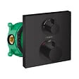 HANSGROHE - Facade pour mitigeur thermostatique encastré Ecostat Square robinet d'arrêt et inverseur noir mat + Corps encastré - vignette