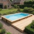 ALTANKA - Piscine hors sol en bois AQUA 7 x 3.75 - H.1.45 m, gris clair,  - BAS7308OSPU2 - vignette