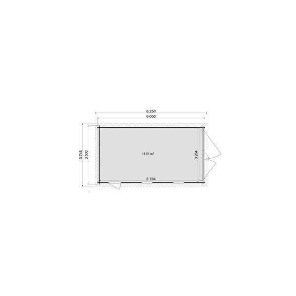 ALTANKA - Garage en bois - 21m2 - 3.5x6m - imprégné - Ep. 28mm - couleur: marron - GAR20 - large