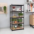 INTEC - Etagère de Rangement Noire 90 x 40cm x H180cm - Rayonnage Métal Haute qualité 5 Plateaux Charges lourdes 1500kg INTEC - vignette