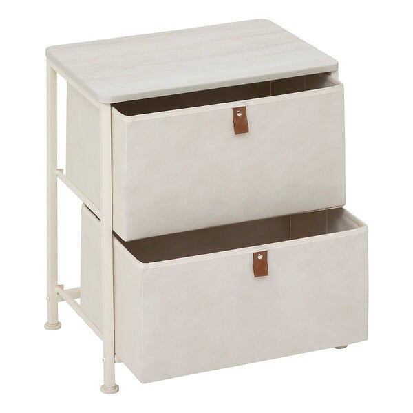 5 FIVE SIMPLY SMART - Chevet Tissa 2 tiroirs beige - large