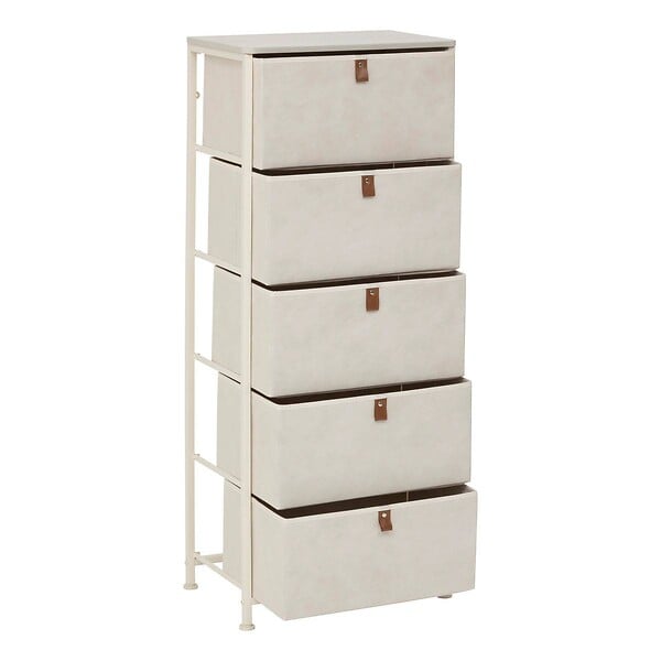 5 FIVE SIMPLY SMART - Rangement haut Tissa beige 5 tiroirs - large
