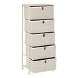 5 FIVE SIMPLY SMART - Rangement haut Tissa beige 5 tiroirs - vignette