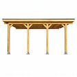DIRECT-ABRIS - Carport Adosse Bois RIVERSIDE - 1 Voiture - 363 x 555 - Abris Voiture - Feutre Bitumeux sur les Voliges - Bandeau de Finition - vignette