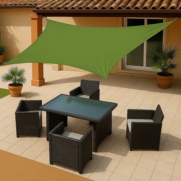 WERKAPRO - Voile d'ombrage carrée verte anis  5 x 5 m - large