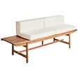BELIANI - Banc avec coussin d'assise GIAVENO 210 cm Acacia Blanc cassé - vignette