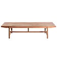 BELIANI - Banc avec coussin d'assise GIAVENO 210 cm Acacia Blanc cassé - vignette