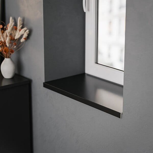 TECNOPROFILS - Appui de fenêtre PVC l. 40 cm x ép. 9 mm - Noir - 120 cm - large