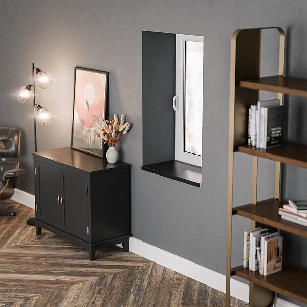 TECNOPROFILS - Appui de fenêtre PVC l. 40 cm x ép. 9 mm - Noir - 120 cm - large