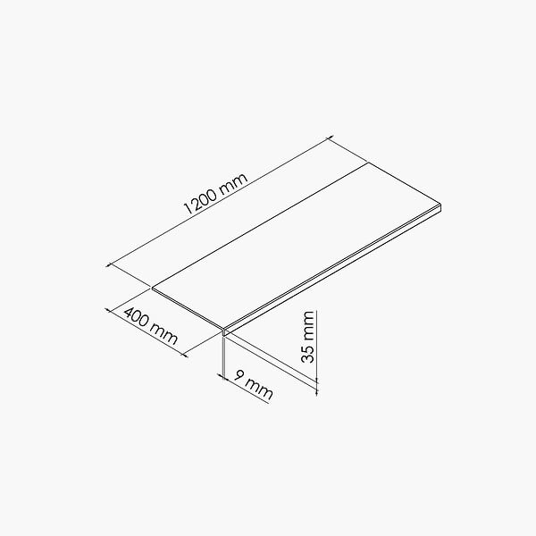 TECNOPROFILS - Appui de fenêtre PVC l. 40 cm x ép. 9 mm - Noir - 120 cm - large