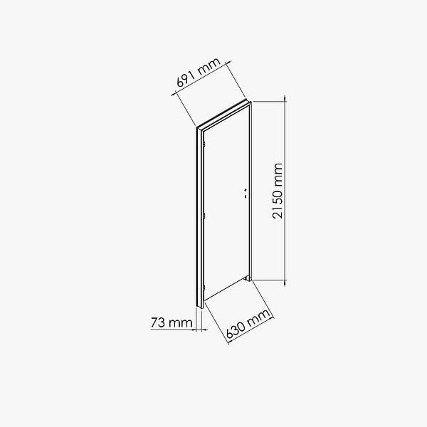 COULICOOL - Bloc-Porte Blanc Laqué Plane H. 204 x l. 63 cm - Poussant Gauche - large