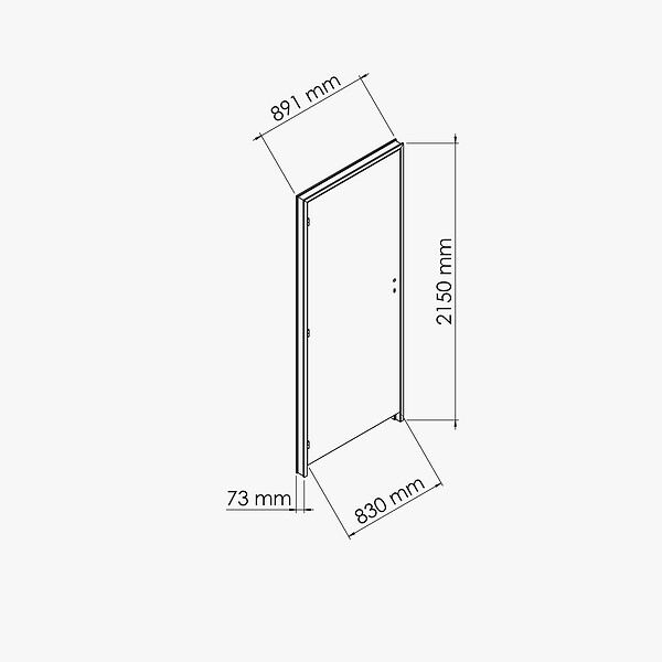 COULICOOL - Bloc-Porte Blanc Laqué Plane H. 204 x l. 83 cm - Poussant Droit - large