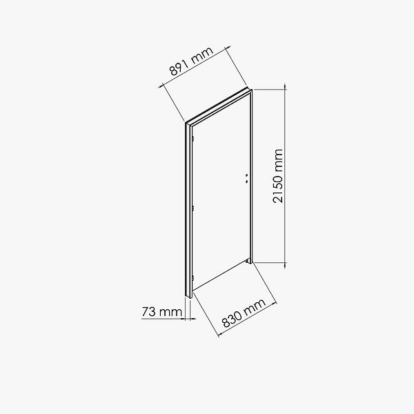 COULICOOL - Bloc-Porte Blanc Laqué Plane H. 204 x l. 83 cm - Poussant Gauche - large