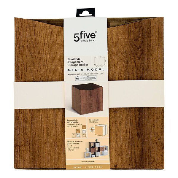 5 FIVE SIMPLY SMART - Boîte Mix'n Modul 31x31cm effet bois - large