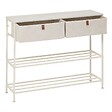 5 FIVE SIMPLY SMART - Console 2 tiroirs Tissa avec range-chaussure beige - vignette