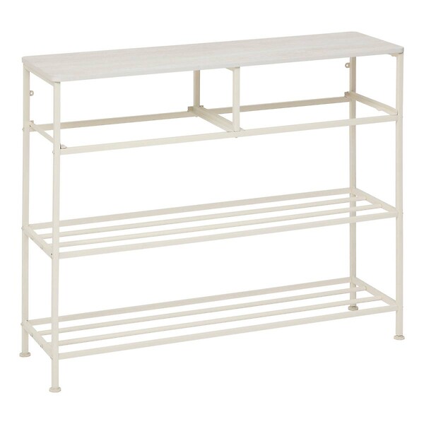 5 FIVE SIMPLY SMART - Console 2 tiroirs Tissa avec range-chaussure beige - large